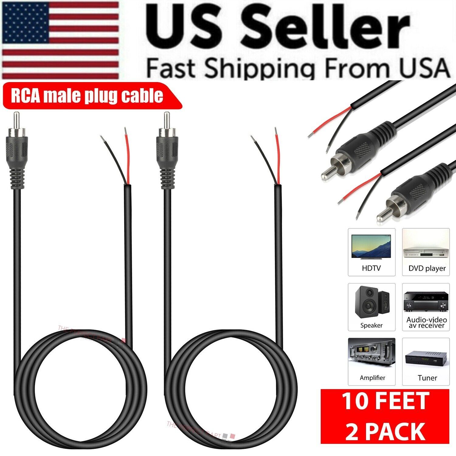 2-Pack 10ft RCA Male Plug To B - Home Cinema App ulasan dan harga