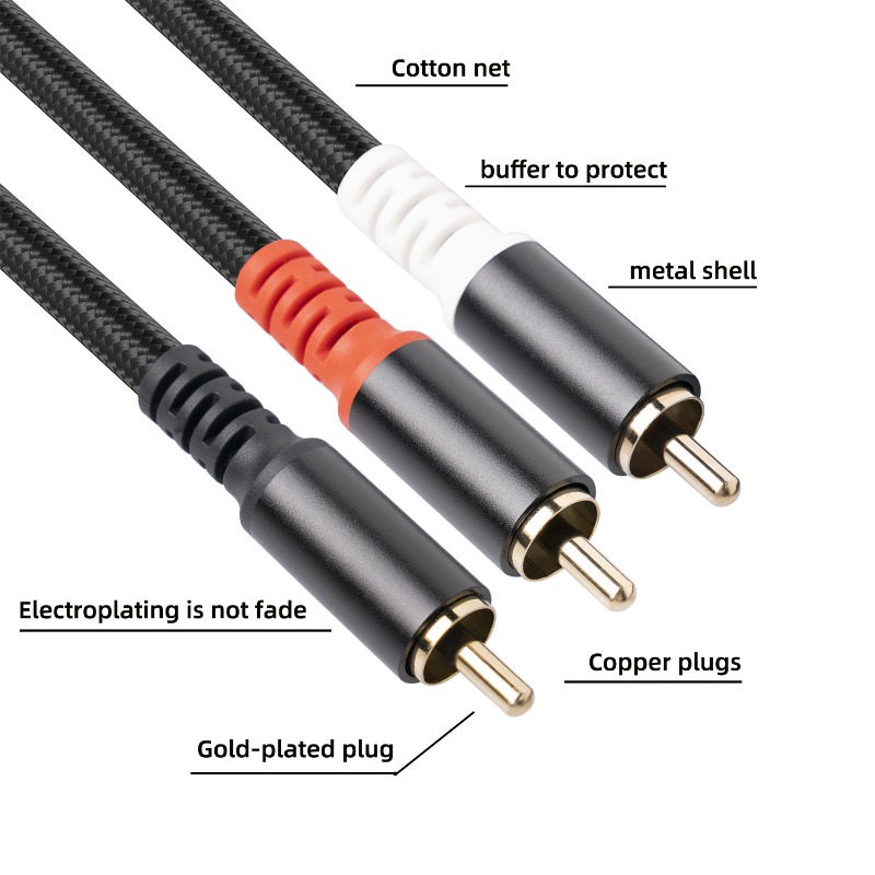 1/2/3M 1 RCA Male To 2 RCA Mal - Home Cinema App ulasan dan harga