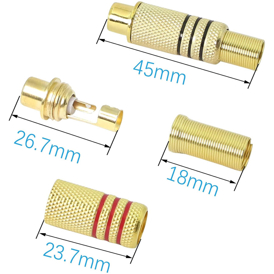 4PCS RCA Plug Gold Plated Sold - Home Cinema App ulasan dan harga